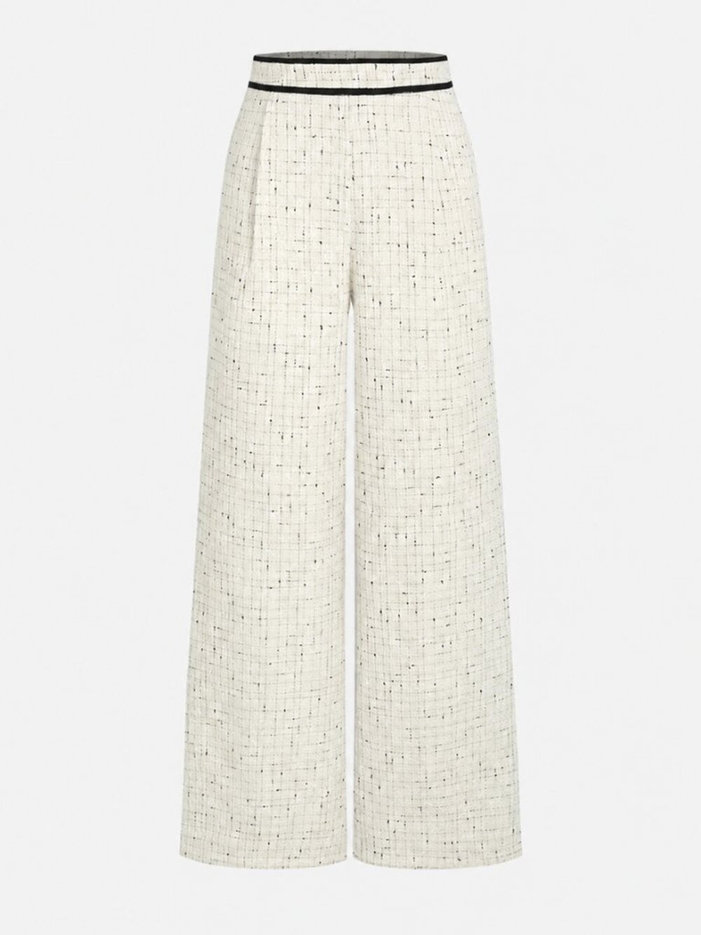 Commense Women's Cream and Black Trousers